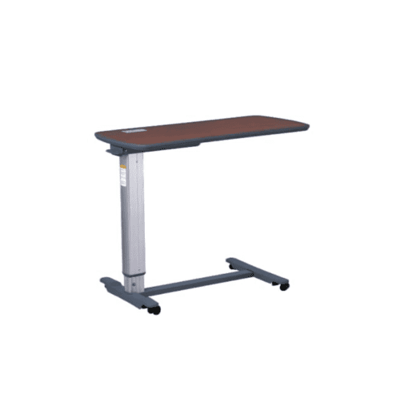 Overbed Table - Aluminium + wooden top