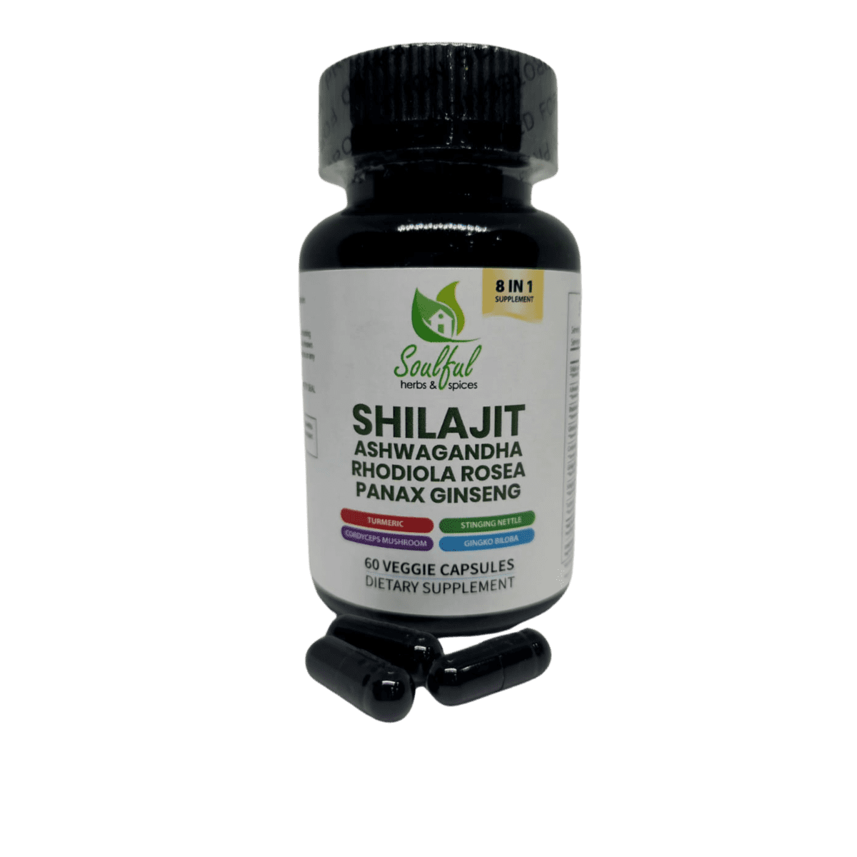 Shilajit 8 in 1 1 with capsules transparent Shilajit 8-in-1 Supplement