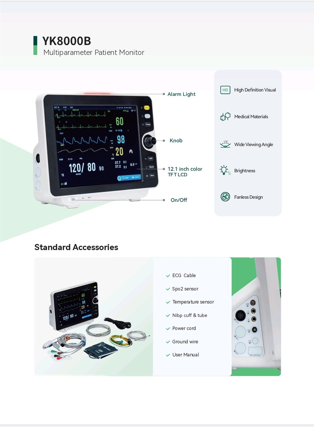 Patient Monitor Yonker 12inch Yk-8000B